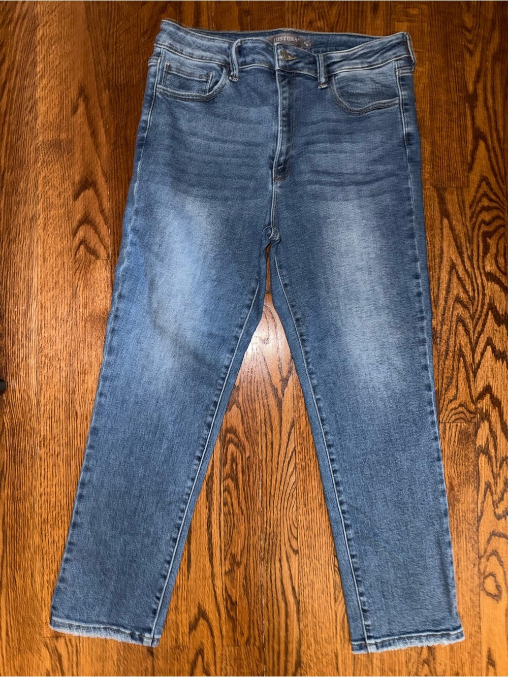 Just USA Men's Washed Blue Slim Straight Jeans